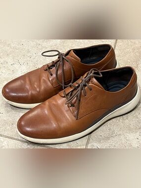 Cole Haan Brown Leather English Tan Lace-Up Casual Dress Shoes 9.5 EUC Grand OS
